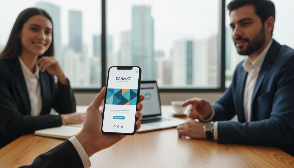 Apresentação do site perfeitamente alinhado visualmente no celular do seu cliente direto
