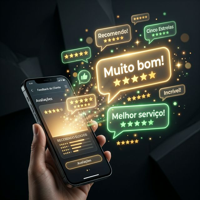 Prints de telas do WhatsApp com depoimentos positivos de clientes e feedbacks de vendas