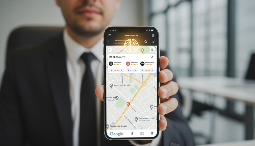 Resultados de empresas aparecendo de forma inteligente no topo do mapa no Google Meu Negócio