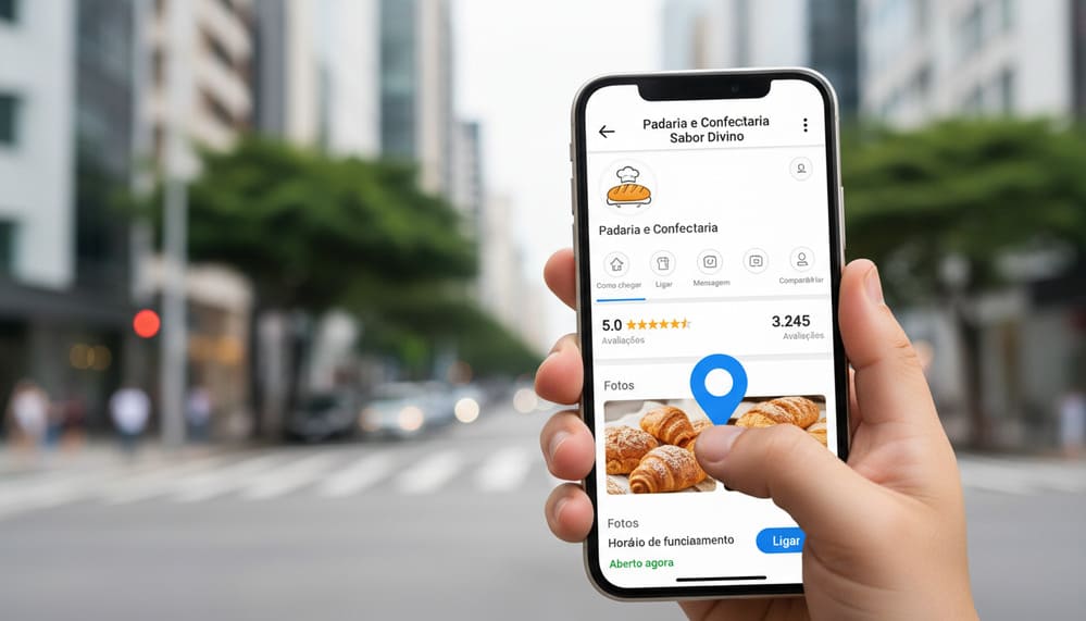 Exemplo do perfil de empresa listado nos mapas de busca local para dominar os contatos através do google meu negócio