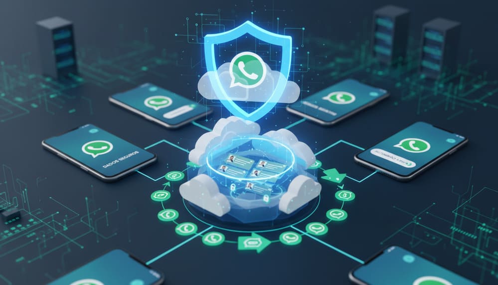 Proteção da base de contatos e clientes na nuvem usando automação comercial de WhatsApp